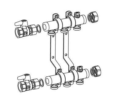 REHAU  Распределительный коллектор REHAU HLV 4 для систем радиаторного отопления
