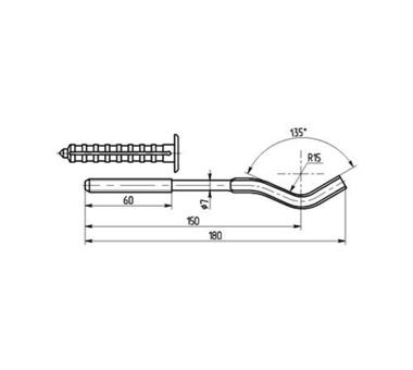 Global  K.6.7 Кронштейн с дюбелем 180 мм